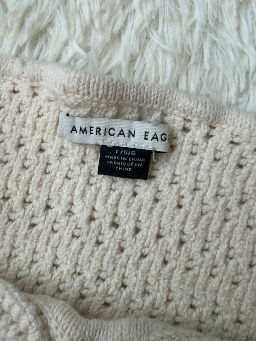 American Eagle Outfitters Cream Knit Strapless Crop Top - Picture 3 of 4
